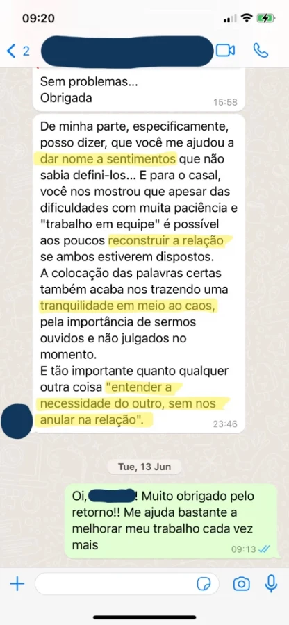 Depoimento 1 Mestre em Psicologia Clínica